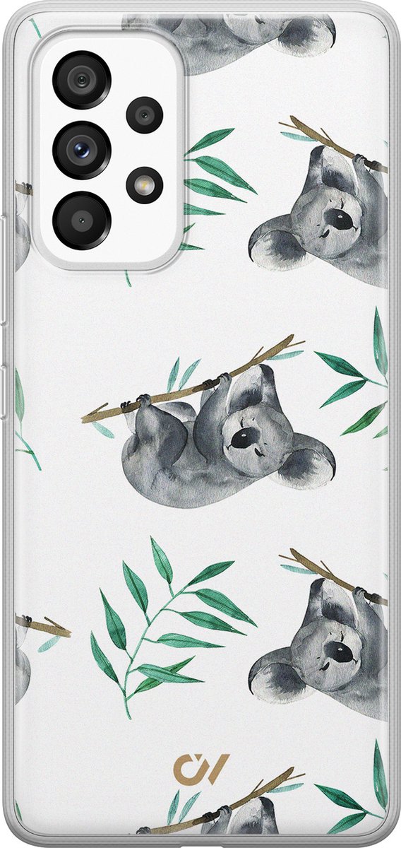 Samsung A53 hoesje - Koala Print - Print - Wit - Soft Case Telefoonhoesje - TPU Back Cover - Casevibes
