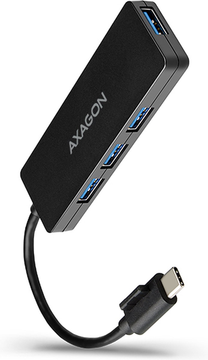 AXAGON HUE-G1C 4x USB3.2 Gen 1 SLIM hub w. 14cm Type-C cable *USBCM *USBAF