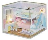 Miniatuurhuisje - bouwpakket - Miniature huisje - Diy dollhouse - Slaapkamer met stapelbed
