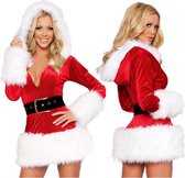 Tibri - Kerstjurkje 104 - Miss Santa Deluxe- Maat L - Midi - Kerstjurkjes - Kerstpakje - Sexy kerstpakje - Sexy kerstkostuum