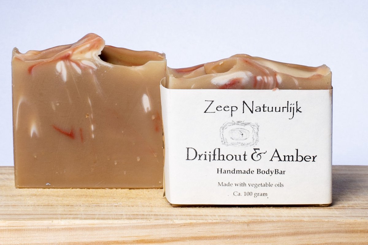 Drijfhout en Amber - Handmade -Body bar-Geurzeep- Blokzeep - Handgemaaktezeep -zeepblok- Vegan
