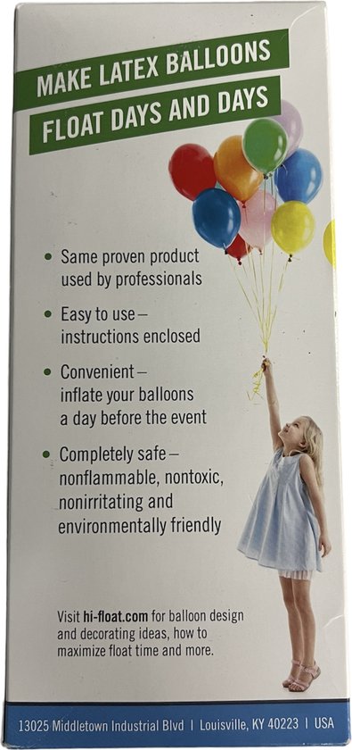 Hi-Float voor Ballonnen  - helpt om je helium ballon 2,5 keer langer zweven