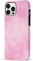 xoxo Wildhearts Double Layer - Cotton Candy - Roze hoesje geschikt voor iPhone 12 Pro Max hoesje - Suikerspin Hard Case met pastel roze kleur - Beschermhoes geschikt voor iPhone 12 Pro Max case - Pastel Roze Hoesje