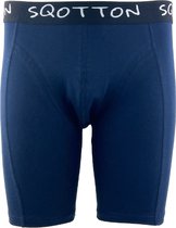 Caleçon homme - SQOTTON® - Jambe longue - Bleu marine - Taille XL