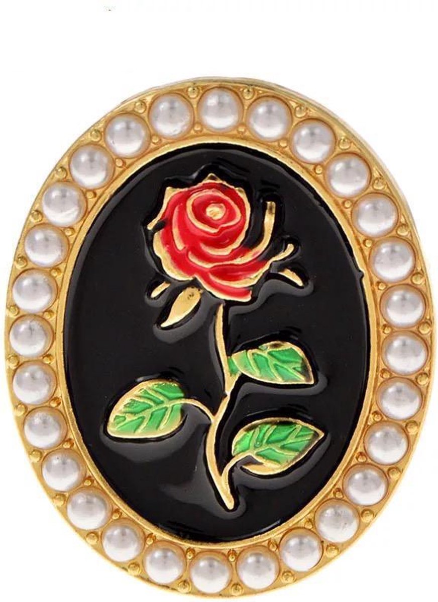 N3 Collecties Emaille bloem ronde vorm gesimuleerde parels broche voor dames en heren
