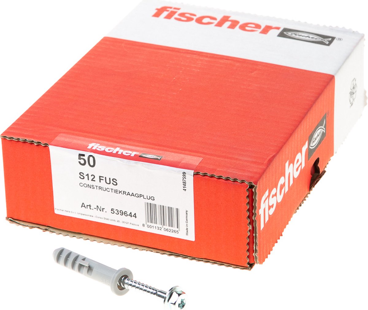 Fischer S12 FUS Constructiekraagplug - T40/SW13 - 12 x 60mm (50st)