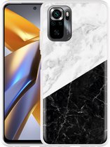 Coque Poco M5s Marbre Zwart Wit - Design Cazy