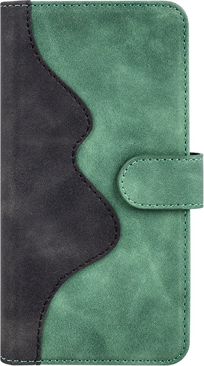 Peachy Bookcase Wallet kunstleer hoesje geschikt voor iPhone 14 - groen