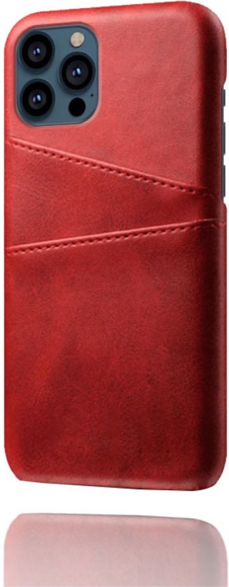 Peachy Duo Cardslot Wallet kunstleer hoesje geschikt voor iPhone 13 Pro Max - rood
