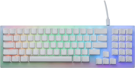 Gamakay K77 Mechanical Keyboard - Double Zone RGB Lights - 77 Keys - Blue Switches - White