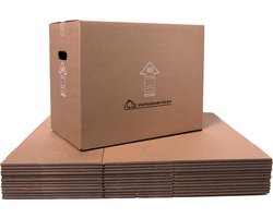 Verhuisdozen - 10 stuks - 60 Liter - Extra stevige Verhuisdoos - Dubbel golf karton - 50kg draagvermogen