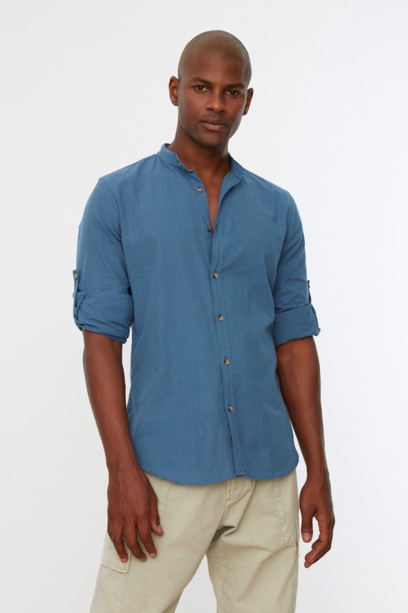 Trendyol Mannen Standaard mouw Basis Shirt