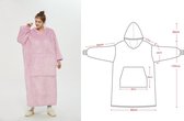Hoodie Deken Extra LANG – Hoge Kwaliteit Sherpa Fleece – West - 150 cm – Roze (extra lange mannen en vrouwen)