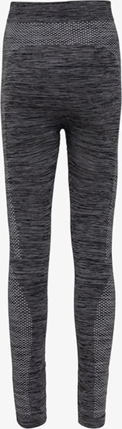 Een volledig grijze marleegrijs sportlegging met mesh-details op de kuiten en dijen.
