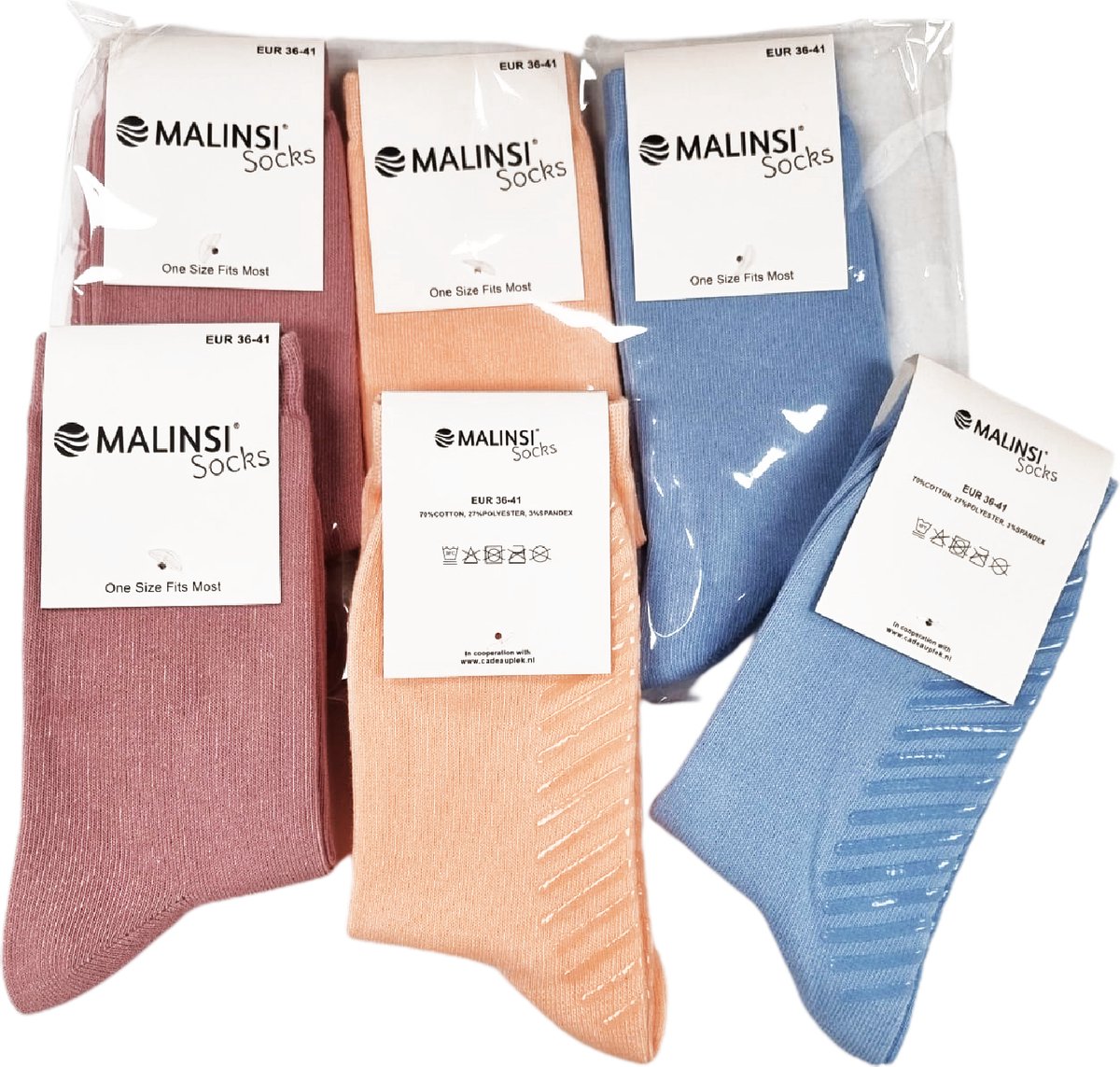 Malinsi® Sokken Antislip 3-Pack - 3 Paar Lichte kleuren maat 36-41 - Huissokken Dames en Heren anti slip - Gripsokken voor Yoga Pilates Ballerina Ballet - Fietssokken Wielrensokken Fiets tennissokken & Voetbal — cadeau in Cadeau-ideeën - foto 5