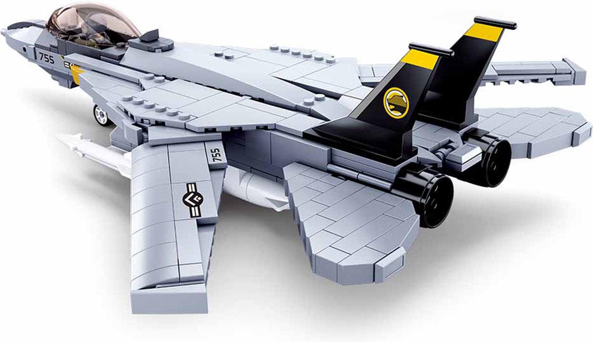 Sluban ModelBricks F-18 Tomcat Straaljager - Constructiespeelgoed modelbouw - bouwdoos met 404 bouwstenen - M38-B0755 - vanaf 8 jaar — afbeelding 5