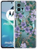 Motorola Moto G72 Hoesje Purple Flowers - Designed by Cazy