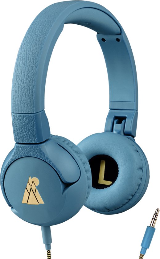 POGS The Elephant – On ear koptelefoon kinderen met draad – Volumebegrenzing – Microfoon - Vanaf 3 jaar – Duurzaam - Blauw