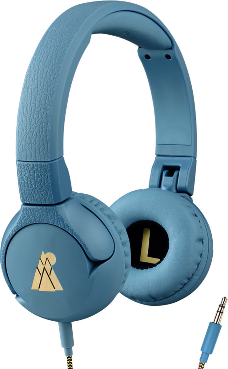 POGS The Elephant – On ear kinder koptelefoon met draad – Volumebegrenzing – Koptelefoon kinderen - Microfoon - Vanaf 3 jaar – Duurzaam - Blauw