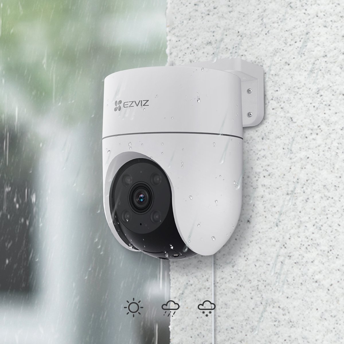 Afbeelding 2 van Ezviz H8C Beveiligingscamera - Pan/Tilt Zoom - Kleur Nachtzicht - 360° - MicroSD Card - Buitencamera - Wit