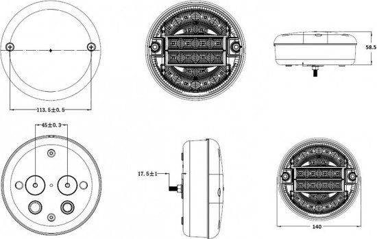 LED achterlicht / knipperlicht unit rond 20 LEDs — afbeelding 2