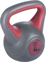 Bol.com Umbro Kettlebell 4kg - Instapgewicht Vrouw - Rehabilitatie - Kunststof Gewicht - Grijs/ Rood aanbieding