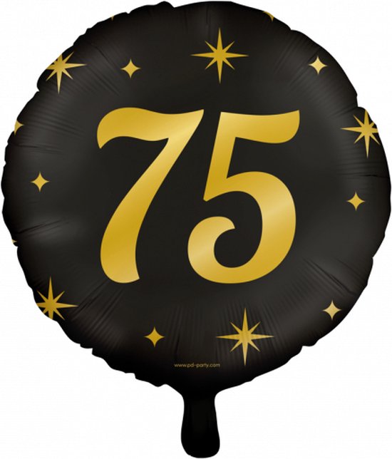 Helium Ballon 75 jaar Classy 45cm | per stuk