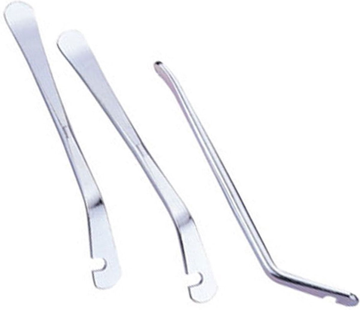 IceToolz Stalen bandenlichters - set van 3 - 12,5 cm - zilver - fietsreparatie