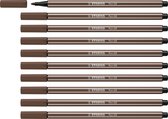 STABILO Pen 68 - Premium Viltstift - Bergbruin - Doos 10 stuks
