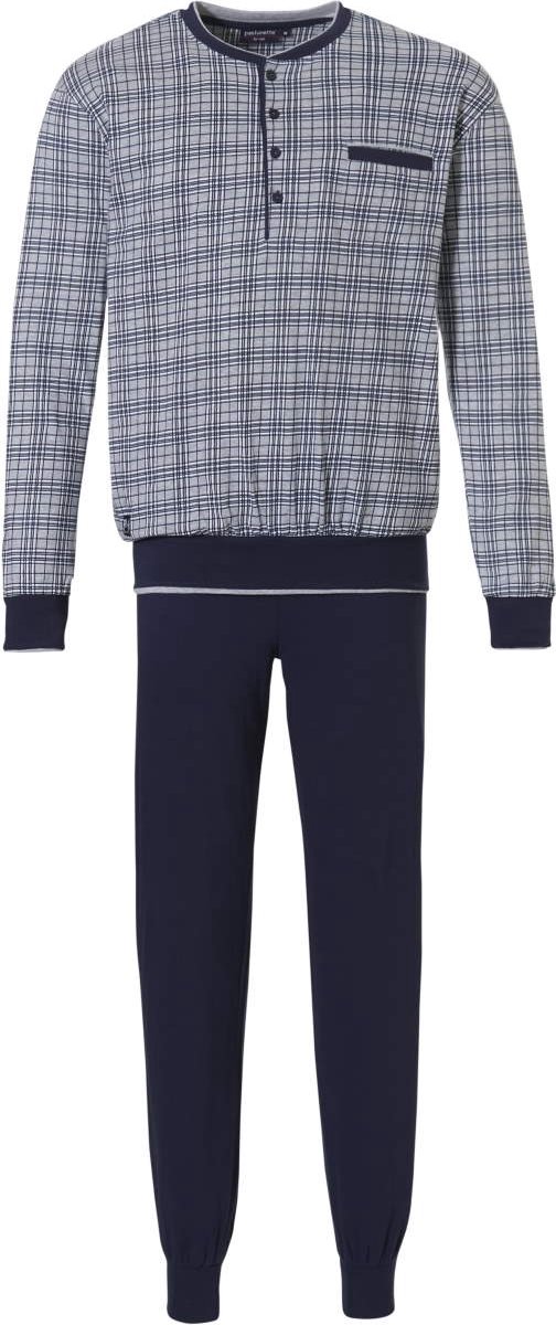 Pastunette for Men - Modern Check - Pyjamaset - Grijs/Blauw - Maat S