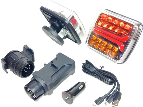 Draadloos oplaadbaar Magneet IP65 LED Verlichting set voor aanhanger of  fietsdrager... | bol.com