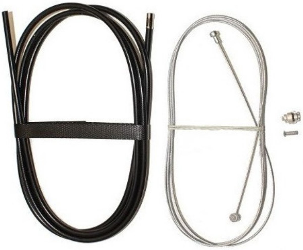 Slurf Universele remkabel - staal - 225 cm - zwart - ton/peer nippel