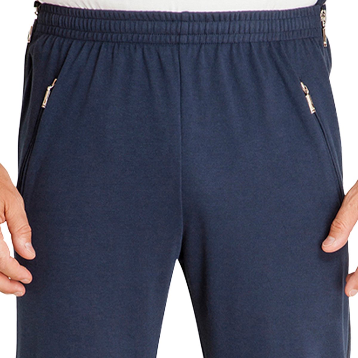 Revalidatiebroek For Heren, Zijopening, Lange Sportbroek Heren Met Doorlopende Ritssluiting, Joggingbroek, Wijde Afscheurbroek, Losse, Casual Joggingbroek Met Zak (Color : Navy blue, Size : XXL