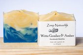 Witte Gember en Amber-Natuurlijke zeep - Ambachtelijk - vegan- goed voor milieu-plasticvrij-geen palmolie
