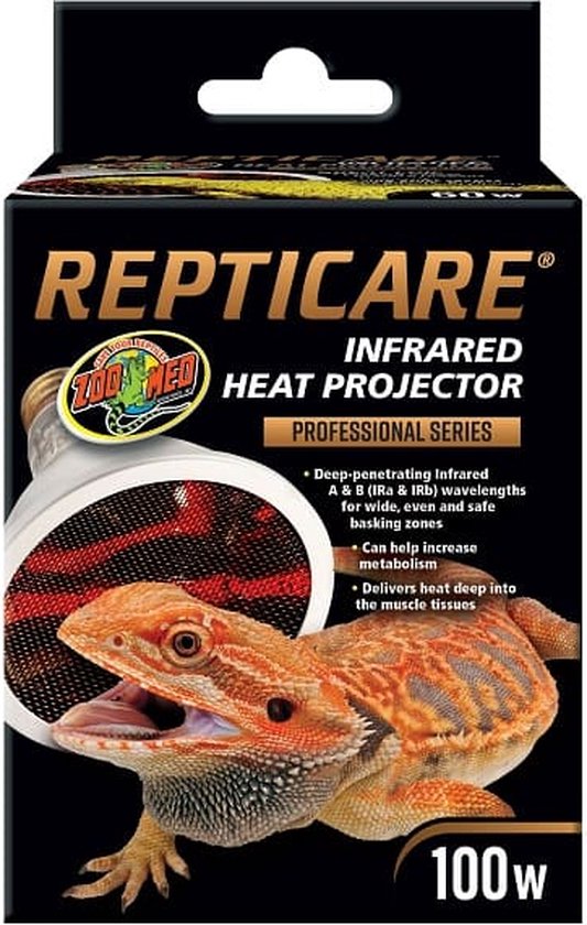 Zoo Med Repticare Infrared Heat Projector - Infrarood Warmtelamp Voor Reptielen - 100W