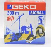 Geko - Signalerings/-waarschuwingstape / Cordon strip LDPE - Zwart/geel gestreept - Rol van 70 cm breed en 200 meter lang