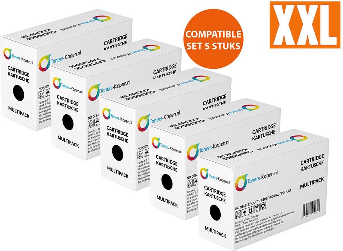 HP CE285A - Toner Zwart 5-pack - 12.500 pagina's totaal - Huismerk Compatible - Geschikt voor HP LaserJet M1130MFP Series HP LaserJet M1132MFP HP LaserJet M1134MFP HP LaserJet M1136MFP HP LaserJet M1137MFP HP LaserJet M1138MFP HP LaserJet M1139MFP