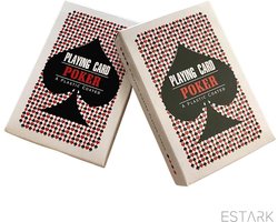 ESTARK Luxe Speelkaarten - 2 sets - Plastic Coating - Poker Kaarten - kaartspel - Spelkaarten - Spel Kaart - 2 x 56 - Gezelschapsspel - Spelen - Playing Cards - Cijfer In Alle 4 De Hoeken - 2 STUKS
