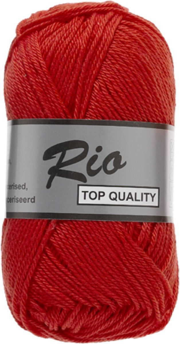 Lammy Yarns Rio Katoen garen - Tomaat (044) - 1 bol van 50 gram - pendikte 3 -3,5 mm.