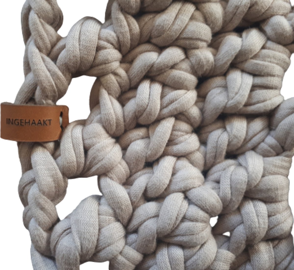 Ingehaakt gehaakte placemat taupe