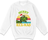 AWDis - Sweater Trui Meisjes Jongens Kerstmis - Wit  Maat 128 (M)