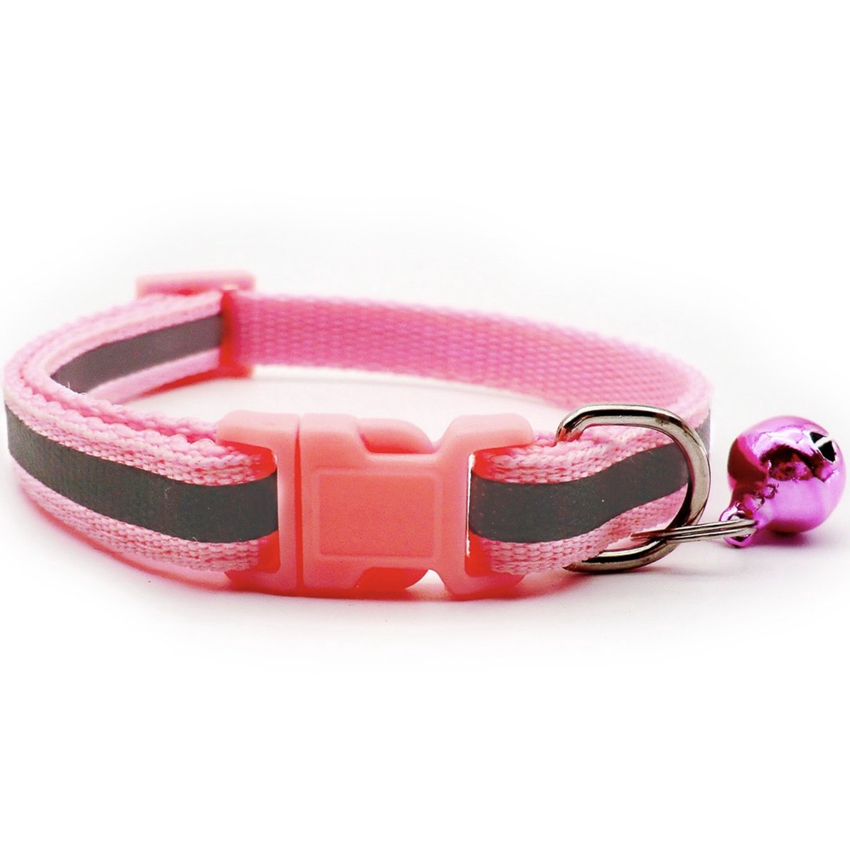 Bijoux by Ive - Roze reflecterend poezen / katten halsbandje met belletje
