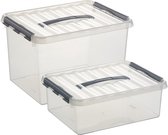 Sunware Boîtes de rangement set 4x - plastique avec couvercle en 12 et 22 litres