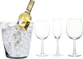 Verres à vin - set - 18 pièces - verres - seau à vin inclus - seau à champagne