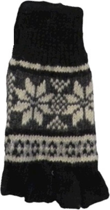 EEM gebreide Heren Handschoenen, zachte Wol, Thinsulate thermische voering, zwart L/XL