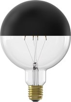 Calex Top Miroir Noir - G125 Ampoule LED E27 - Source Lumineuse Filament Dimmable - 4W - Lumière Wit Chaud