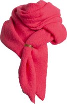 Elvine Wool Scarf- Puntige Lange Warme Dames Sjaal- Leertje- Uni- Luxe Cadeau-Winter-Omslagdoek-Fel roze