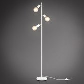 B.K.Licht - Witte Vloerlamp - voor binnen - voor woonkamer - industriële staande lamp - staanlamp - metalen leeslamp - draaibar - met 3 lichtpunten - E27 fitting - excl. lichtbronnen