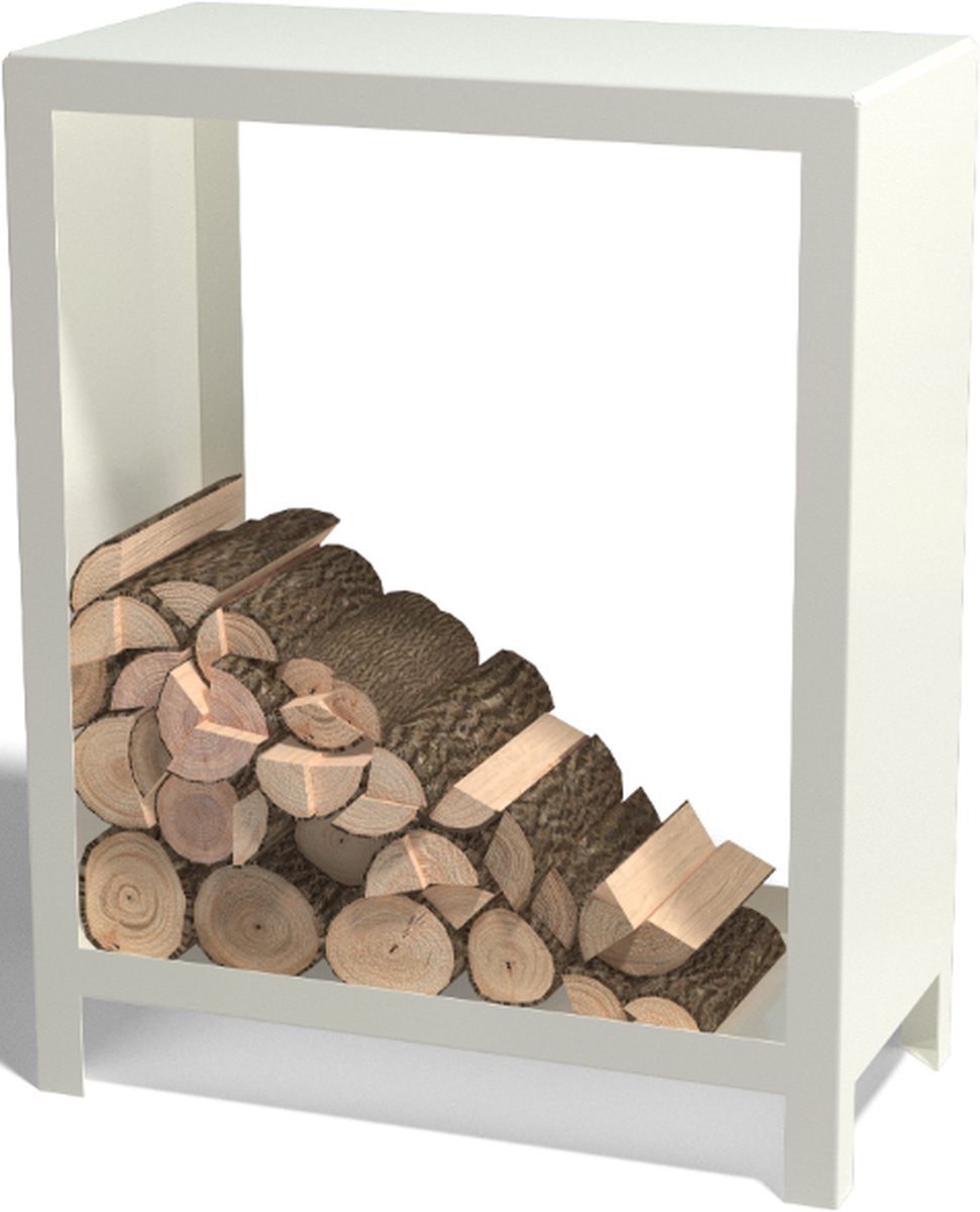 Gepoedercoat staal - houtopslag - Indiana - 80x40x100cm - Antracietgrijs - MySteel