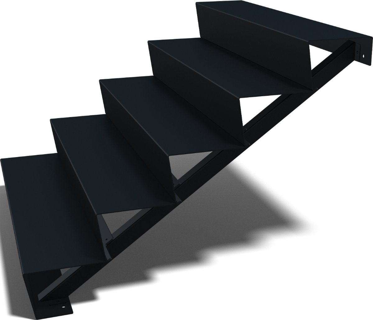 MySteel Zwarte trap New York 5-trede - Breedte: 120 cm x Hoogte: 85 cm